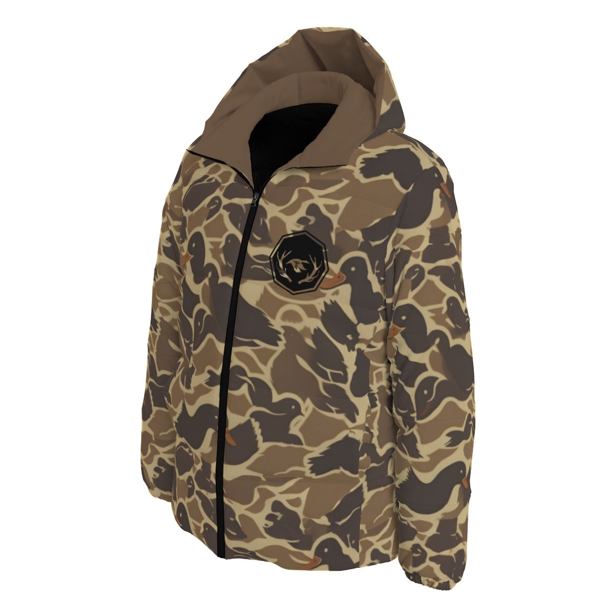 Unisex Duck Camo Hooded Down Jacket