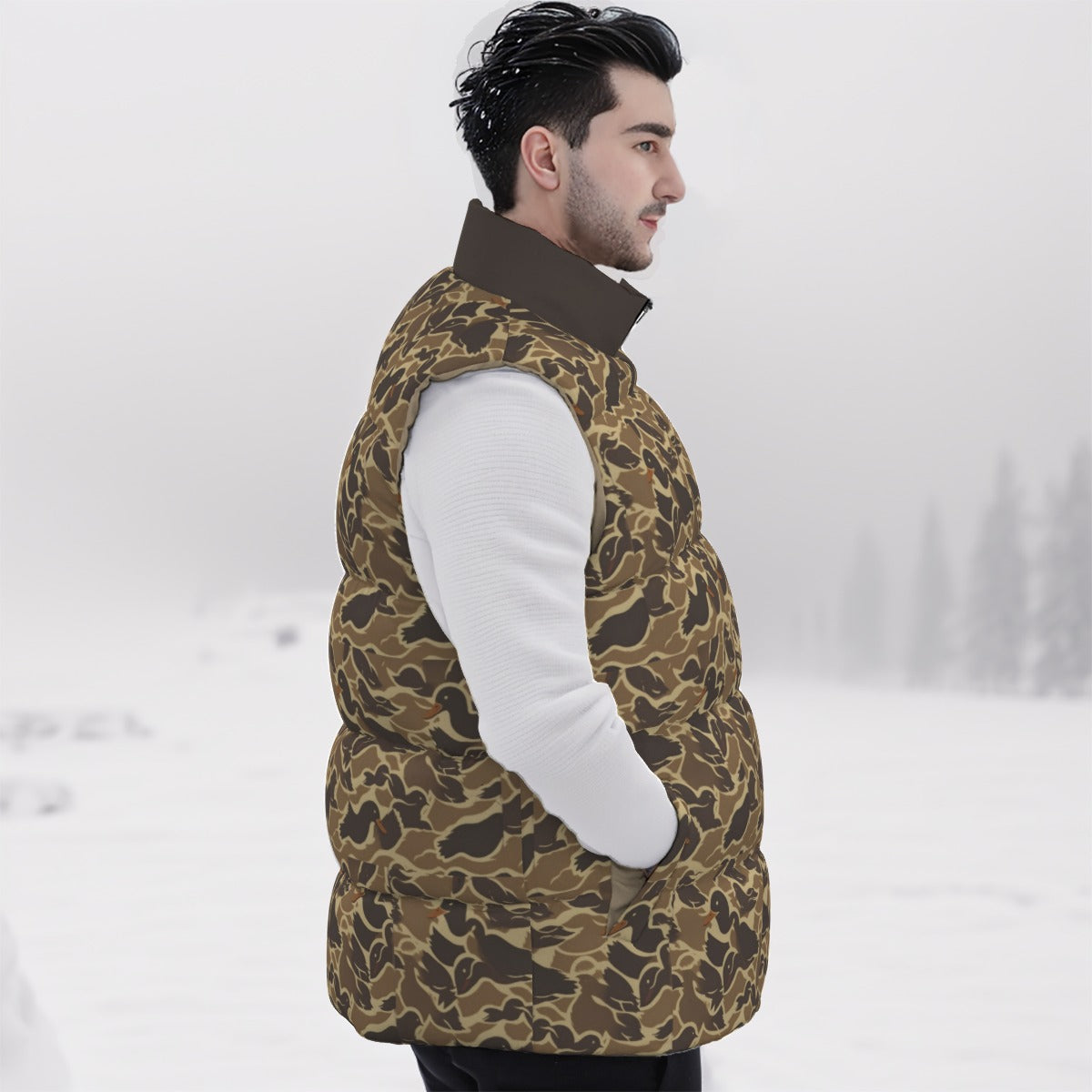 Unisex Duck Camo Puffer Vest
