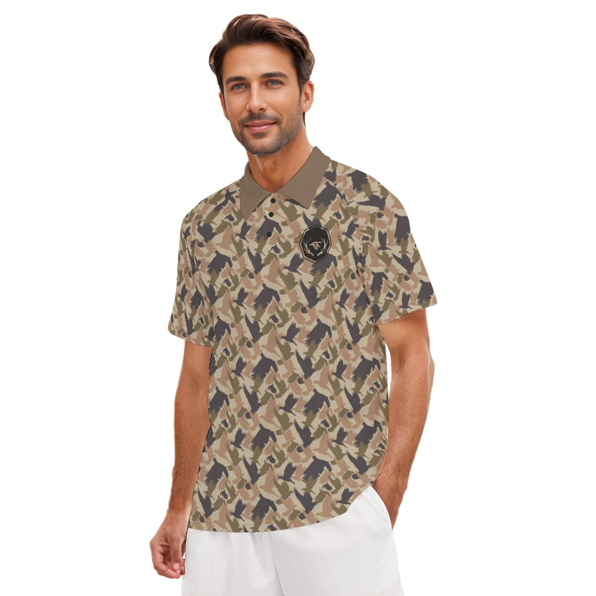 Dove Camo Men's Short Sleeve Polo Shirt