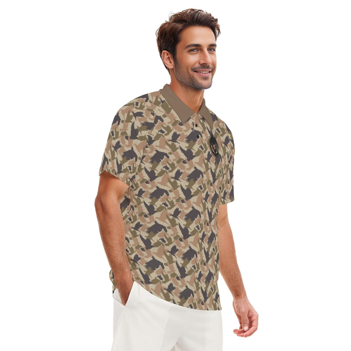 Dove Camo Men's Short Sleeve Polo Shirt