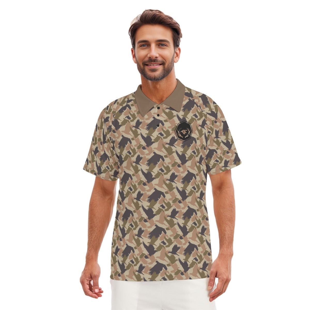 Dove Camo Men's Short Sleeve Polo Shirt